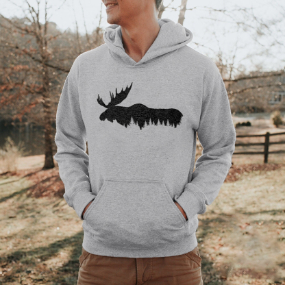 Forest Reindeer Printed Men's Hoodie