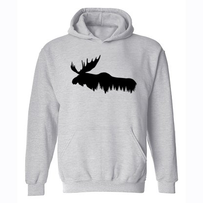 Forest Reindeer Printed Men's Hoodie