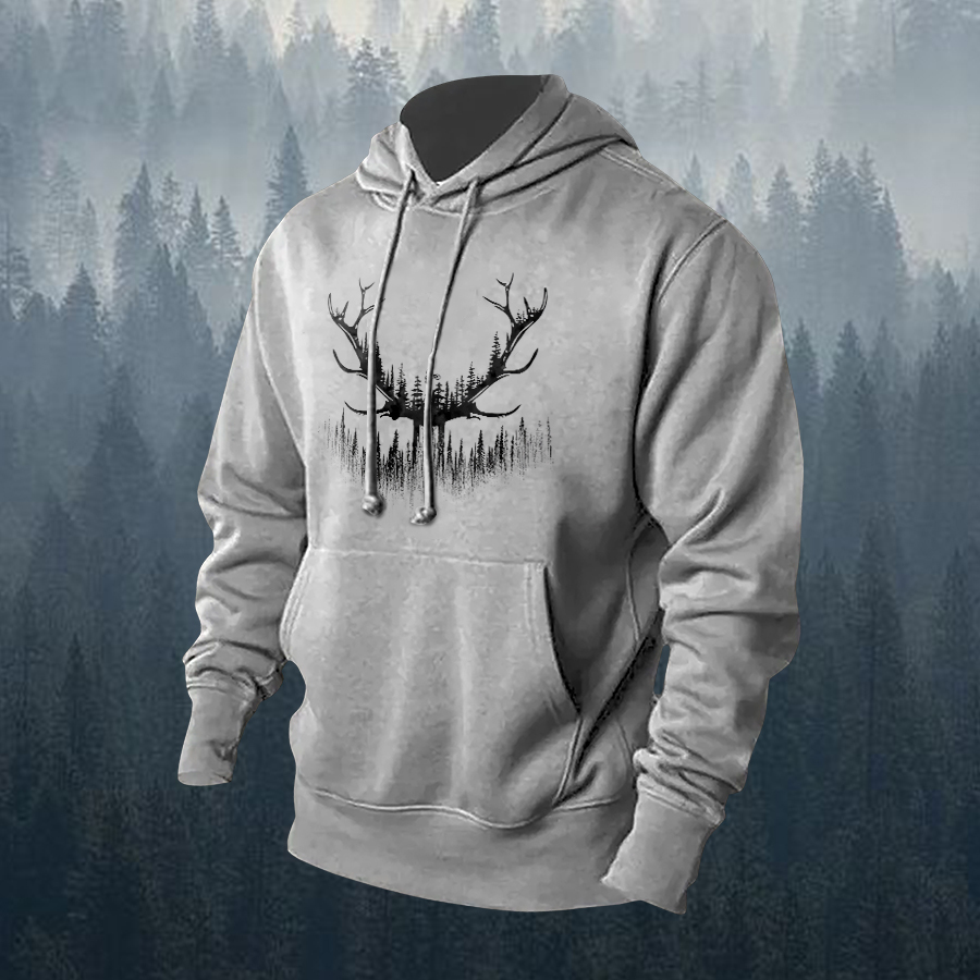 Antler Forest Printed Men's Hoodie