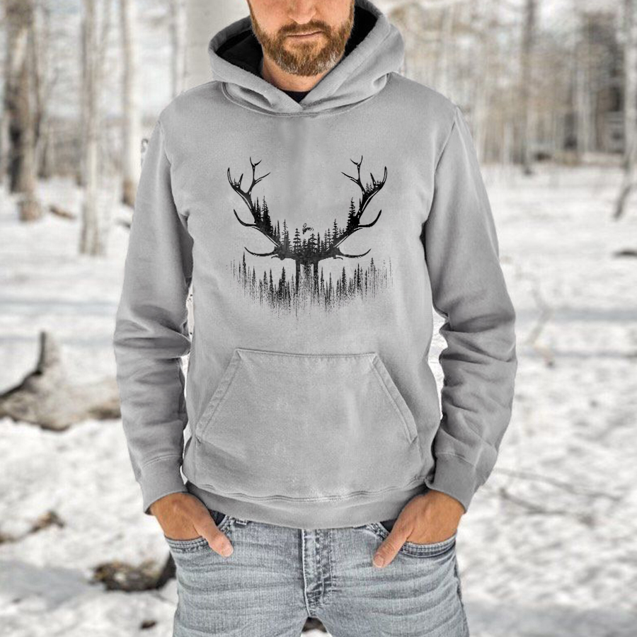 Antler Forest Printed Men's Hoodie
