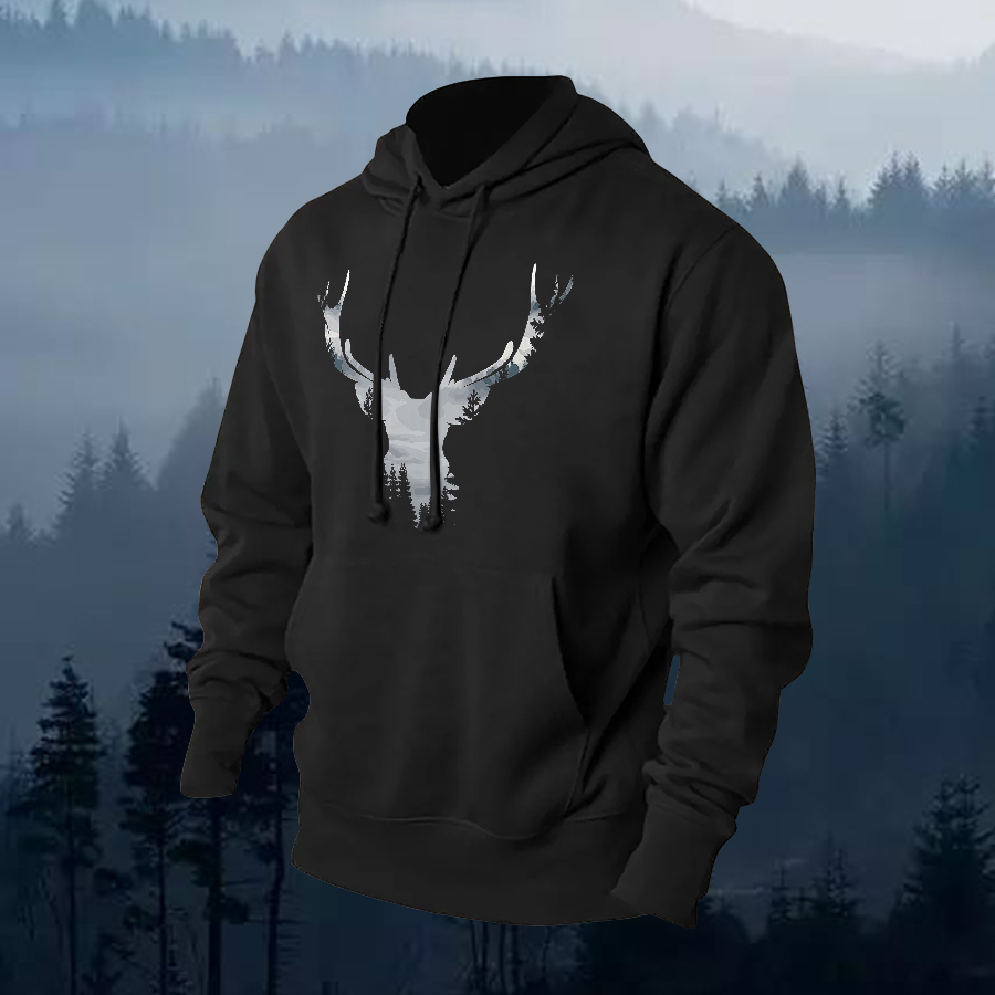 Antler Forest Printed Men's Hoodie