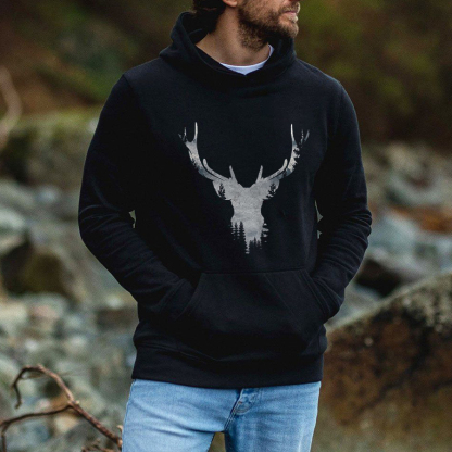 Antler Forest Printed Men's Hoodie