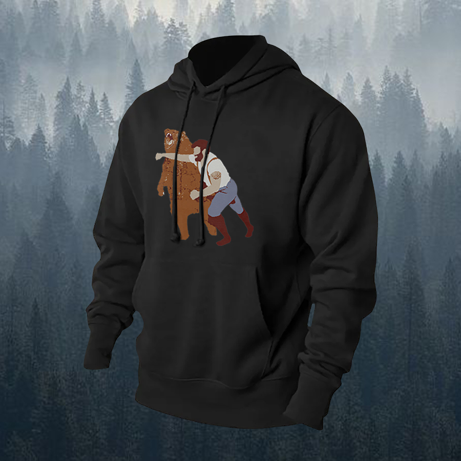Funny Bear Printed Men's Hoodie