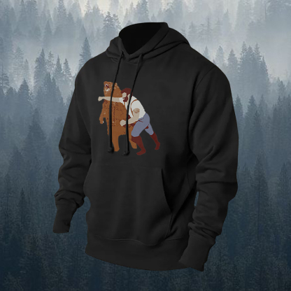 Funny Bear Printed Men's Hoodie