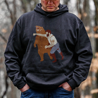 Funny Bear Printed Men's Hoodie