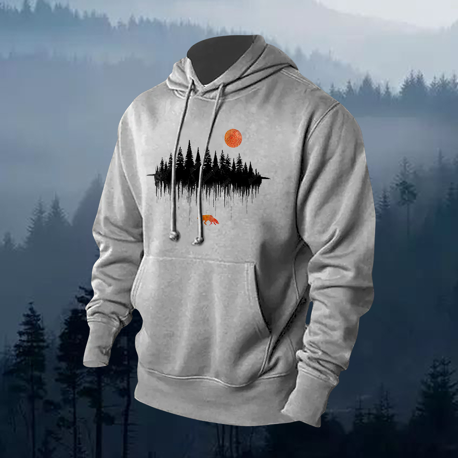 Forest Fox Printed Men's Hoodie