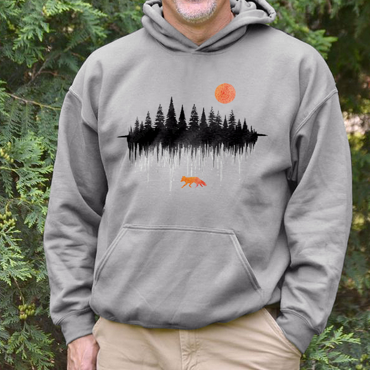 Forest Fox Printed Men's Hoodie