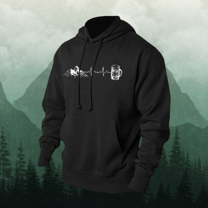 Mountain Heartbeat Printed Men's Hoodie