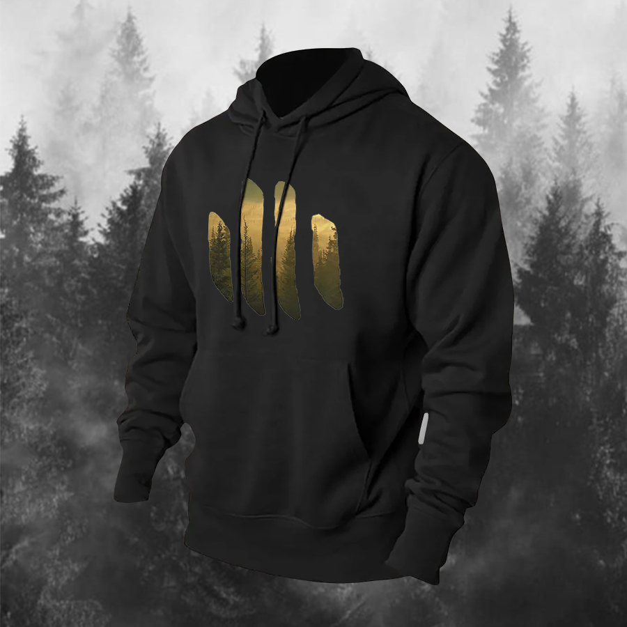 Misty Forest Printed Men's Hoodie