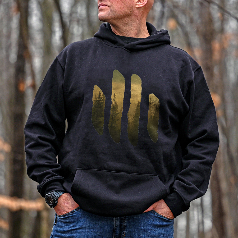 Misty Forest Printed Men's Hoodie