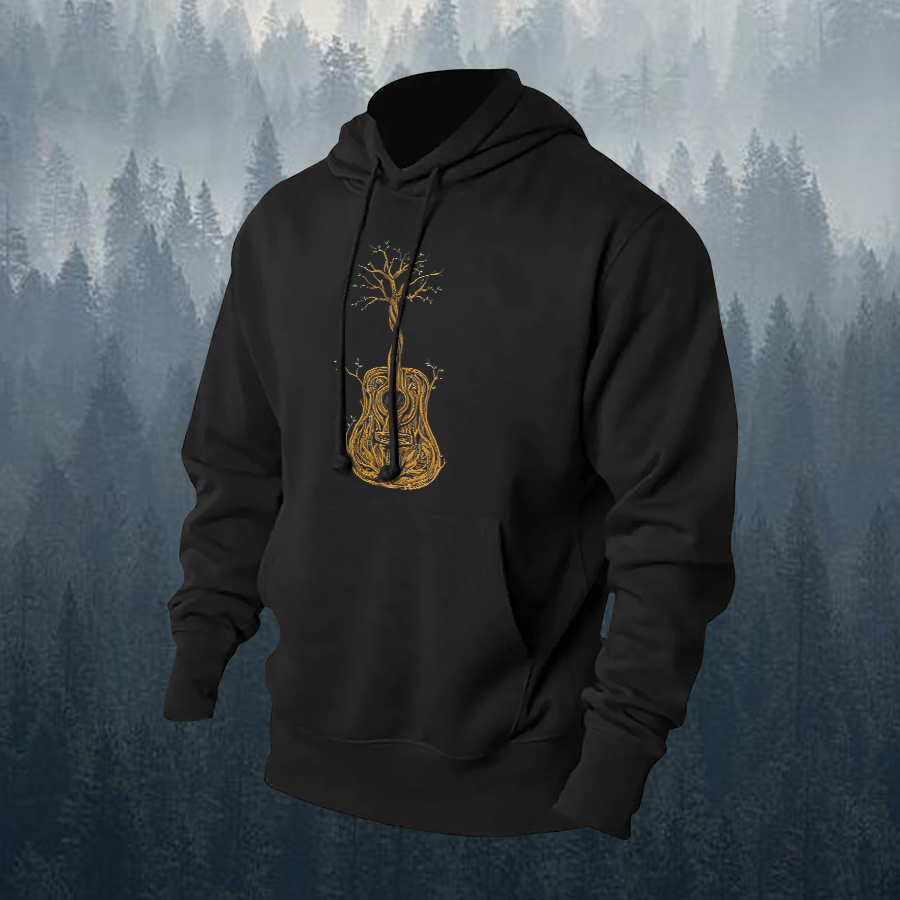 Guitar Tree Printed Men's Hoodie