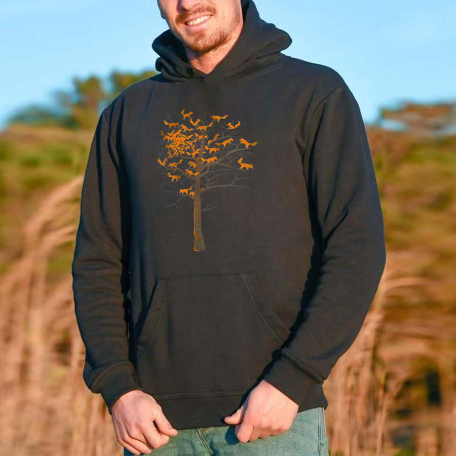 Tree Of Fox Printed Men's Hoodie-Forestso