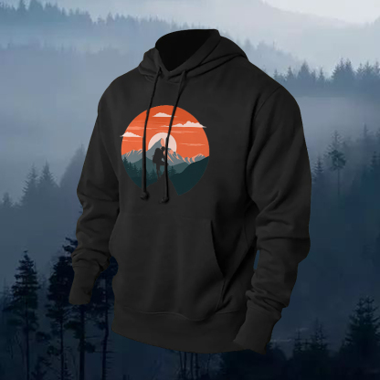 Mountain Hiker Printed Men's Hoodie-Forestso