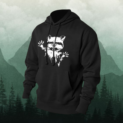 Raccoon Printed Men's Hoodie-Forestso