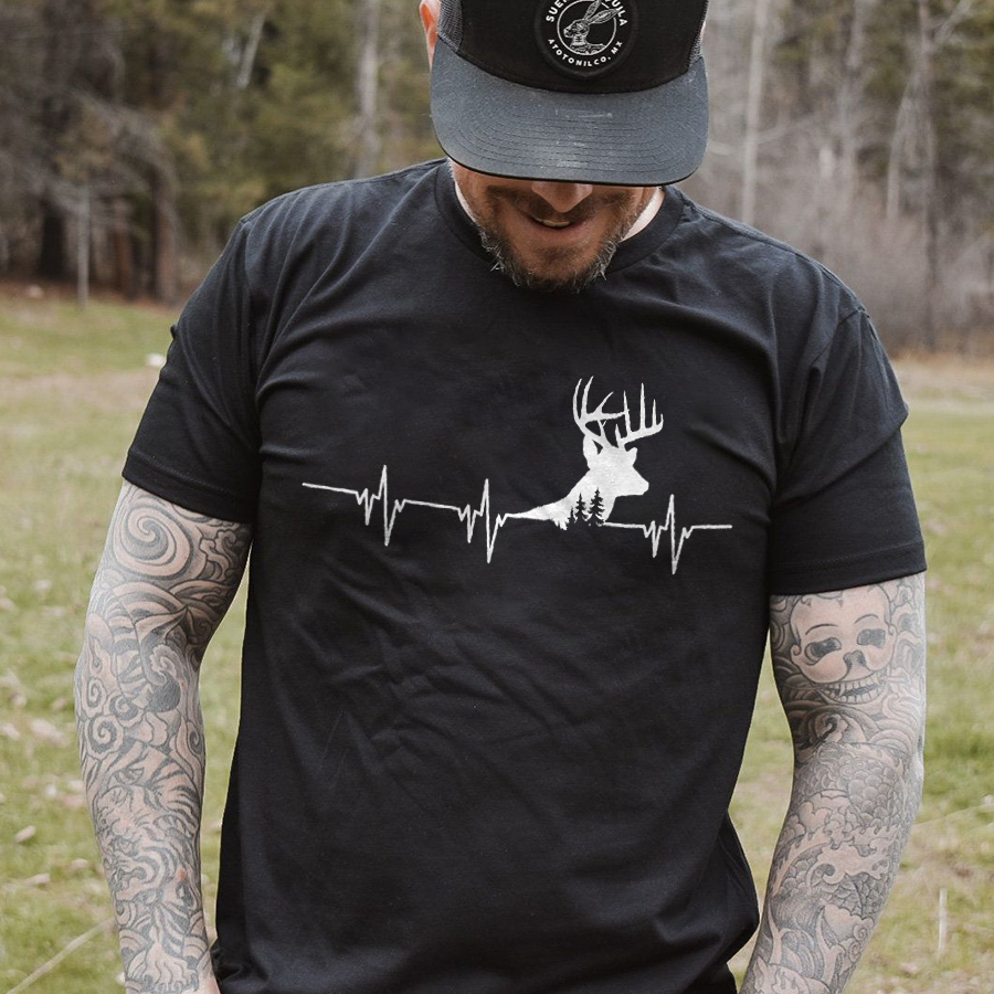 Forest Deer Printed Men's T-shirt