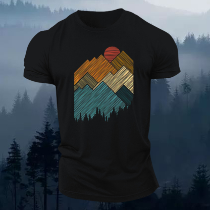 Forest Sunset Hunting Printed Men's T-shirt