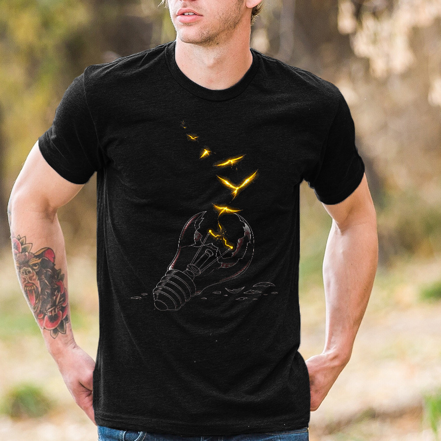 Freedom Light Bird Printed Men's T-shirt