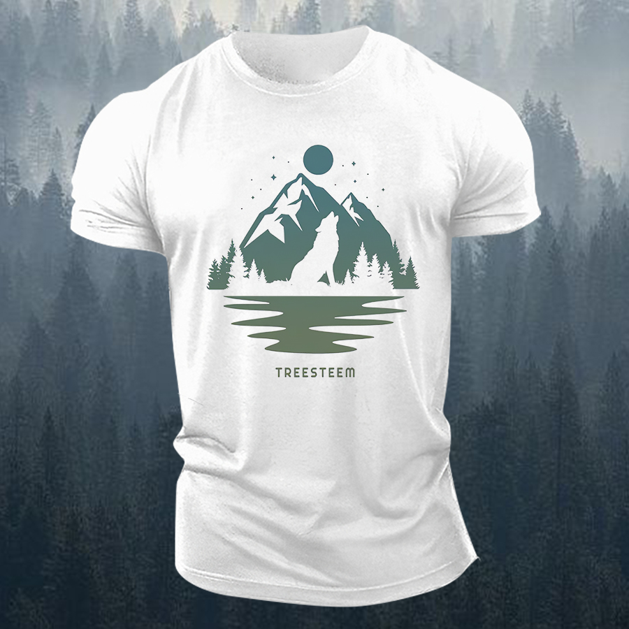 Outdoor Mountain Printed Men's T-shirt