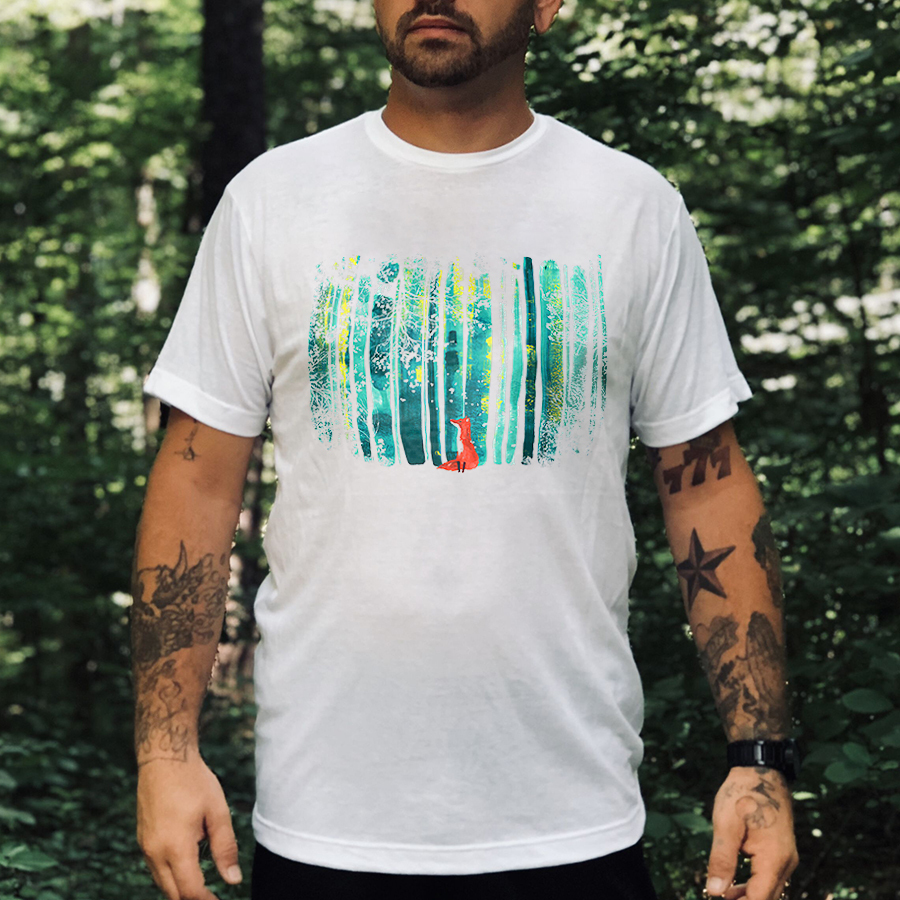 Forest Fox Printed Men's T-shirt-Forestso