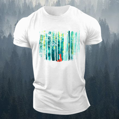 Forest Fox Printed Men's T-shirt-Forestso