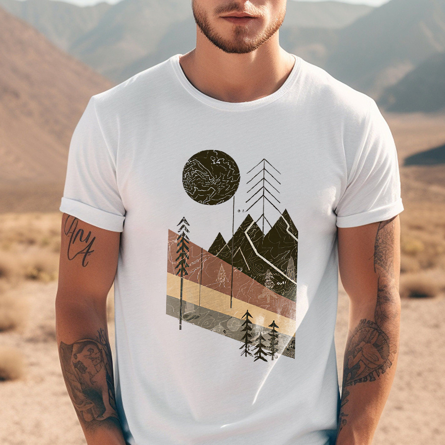 Mountain Hiking Printed Men's T-shirt