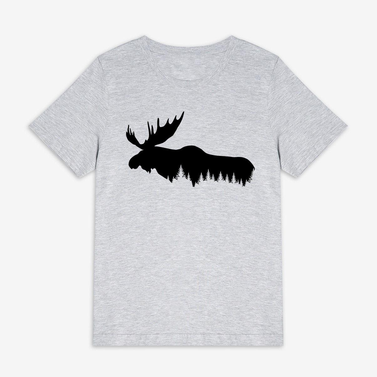 Elk And Forest Printed Women's T-shirt