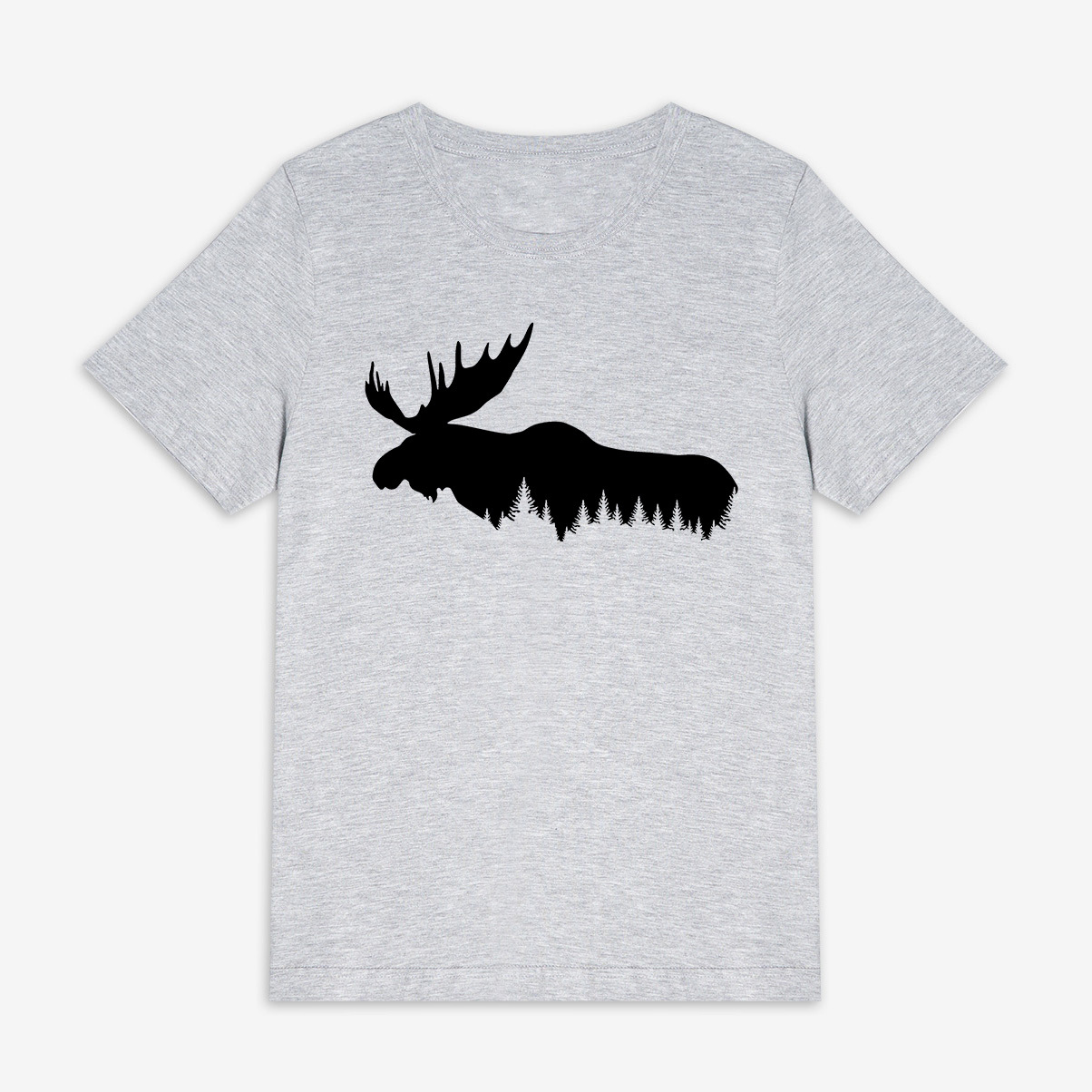 Elk And Forest Printed Women's T-shirt