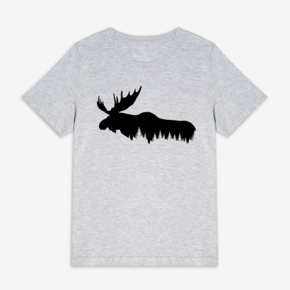Elk And Forest Printed Women's T-shirt