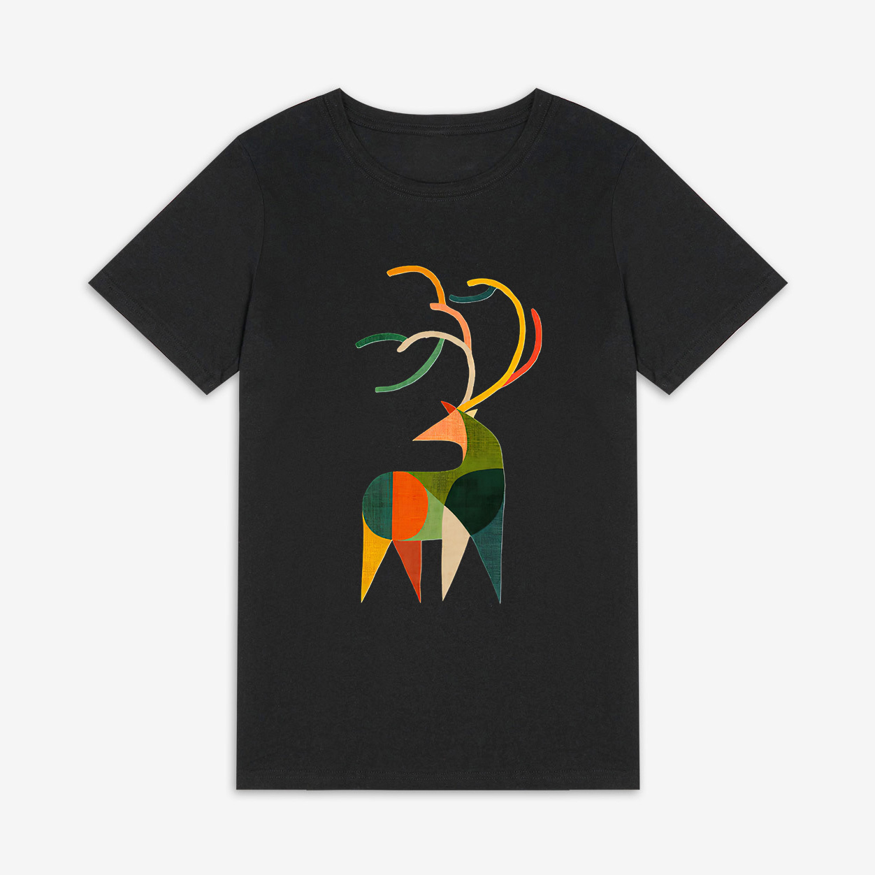 Geometric Deer Printed Women's T-shirt