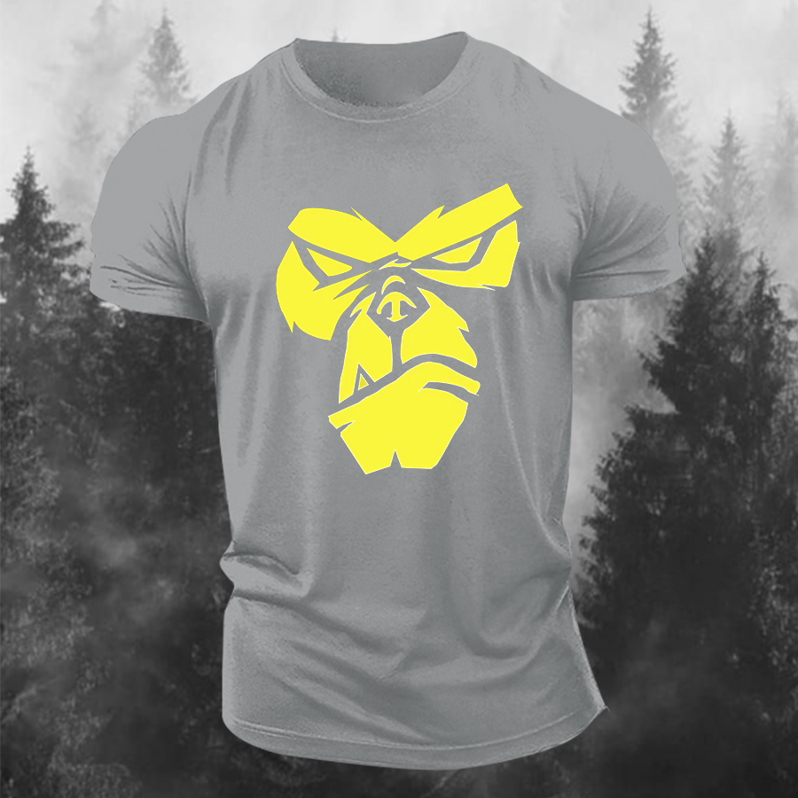 Angry APE Printed Men's T-shirt-Forestso