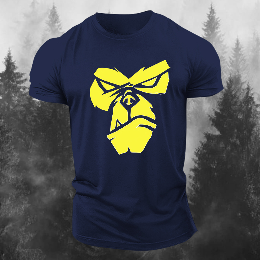 Angry APE Printed Men's T-shirt-Forestso