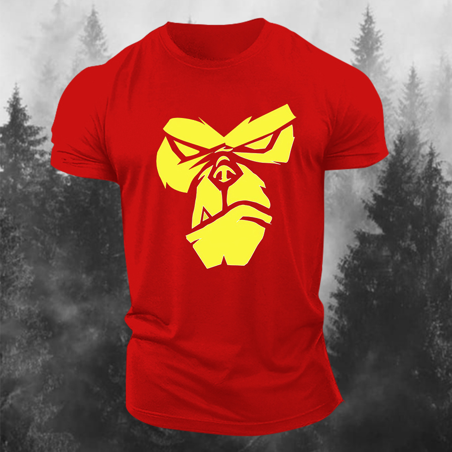Angry APE Printed Men's T-shirt-Forestso