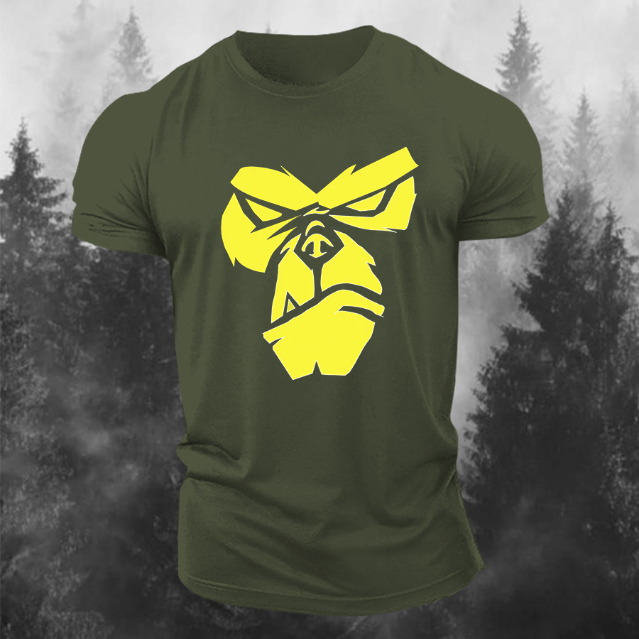 Angry APE Printed Men's T-shirt-Forestso