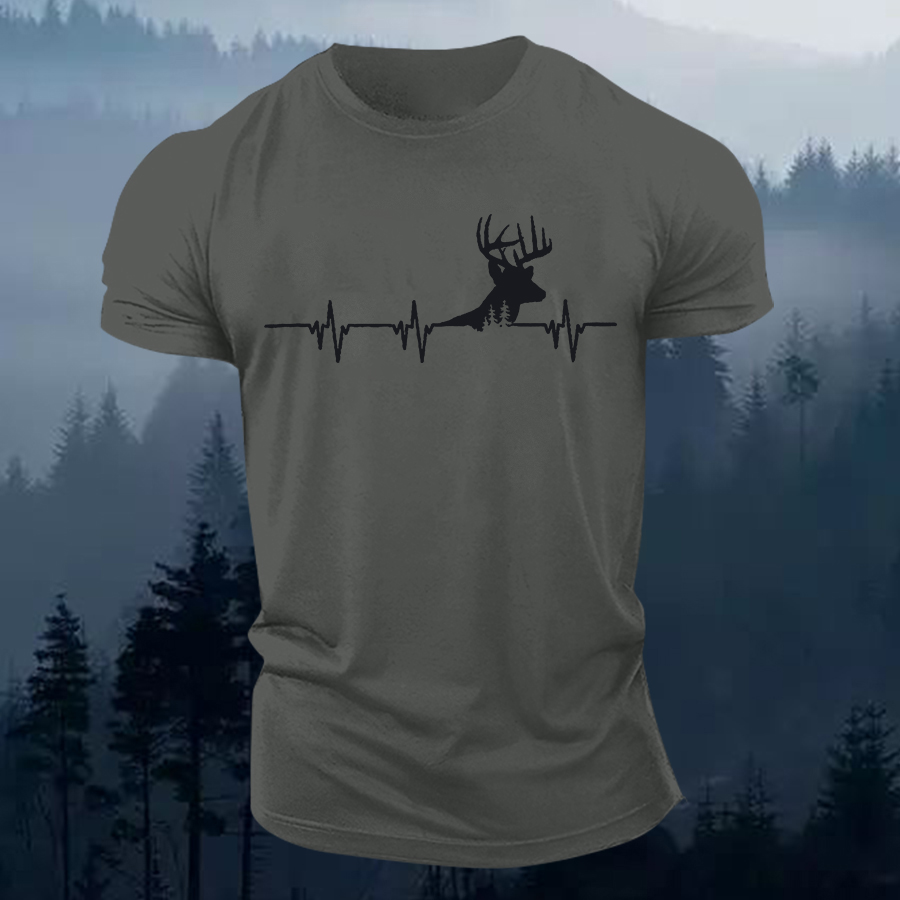 Forest Deer Printed Men's T-shirt
