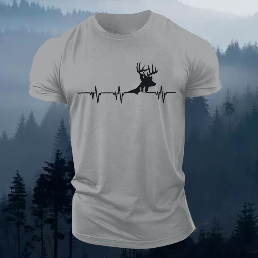 Forest Deer Printed Men's T-shirt
