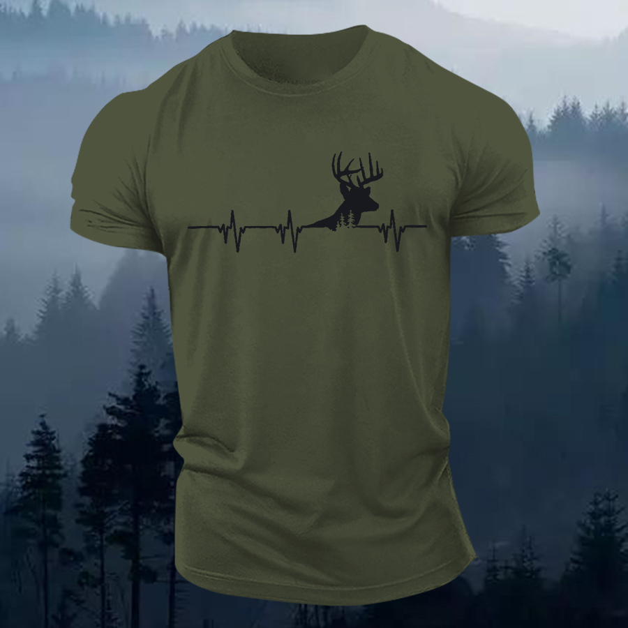 Forest Deer Printed Men's T-shirt
