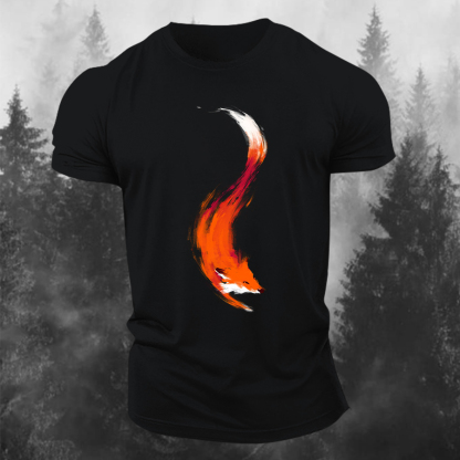 Orange-Red Fox Printed Men's T-shirt