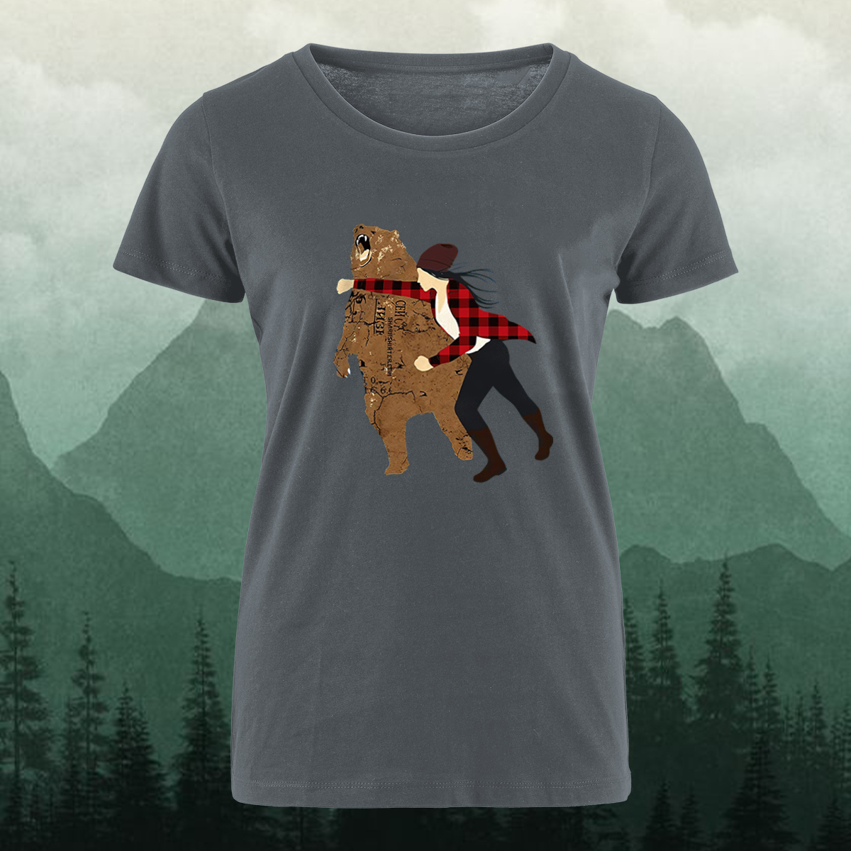 Funny Bear Punch Printed Women's T-shirt