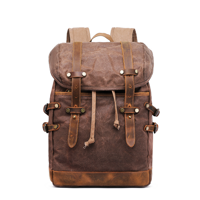 Waxed Canvas Mountaineering Outdoor Backpack