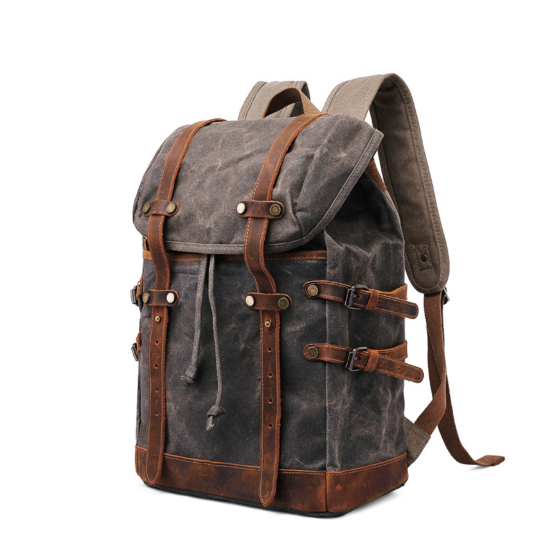 Waxed Canvas Mountaineering Outdoor Backpack