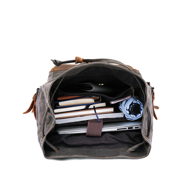 Waxed Canvas Mountaineering Outdoor Backpack