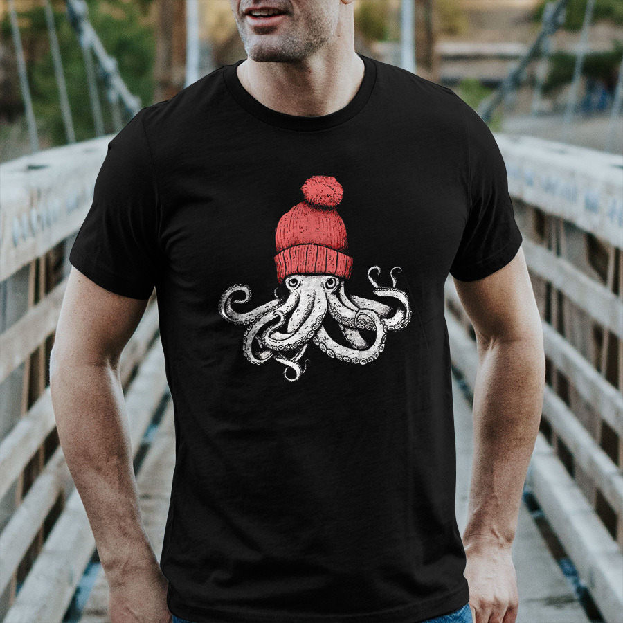 Octopus Chillin Printed Men's T-shirt-Forestso