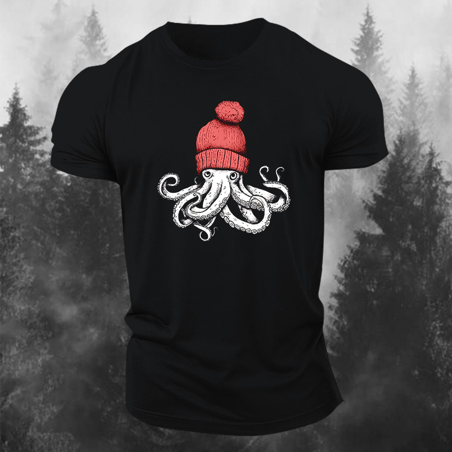 Octopus Chillin Printed Men's T-shirt-Forestso