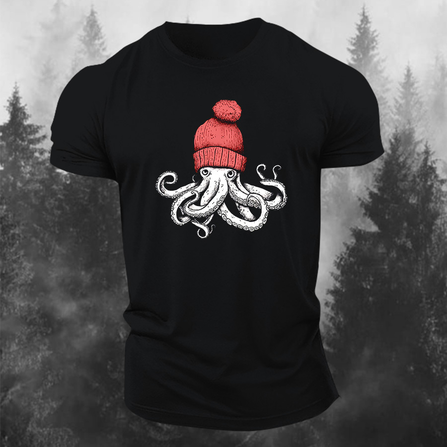 Octopus Chillin Printed Men's T-shirt-Forestso