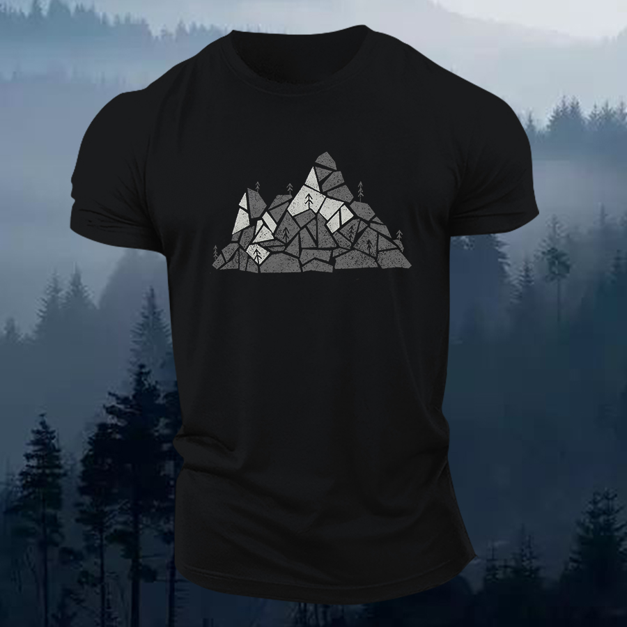 Outdoor Bouldering Printed Men's T-shirt-Forestso