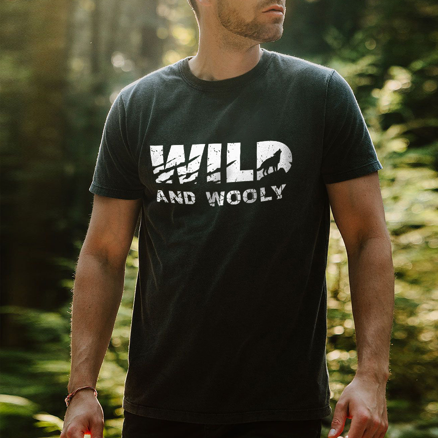Wild And Wooly Printed Men's T-shirt-Forestso