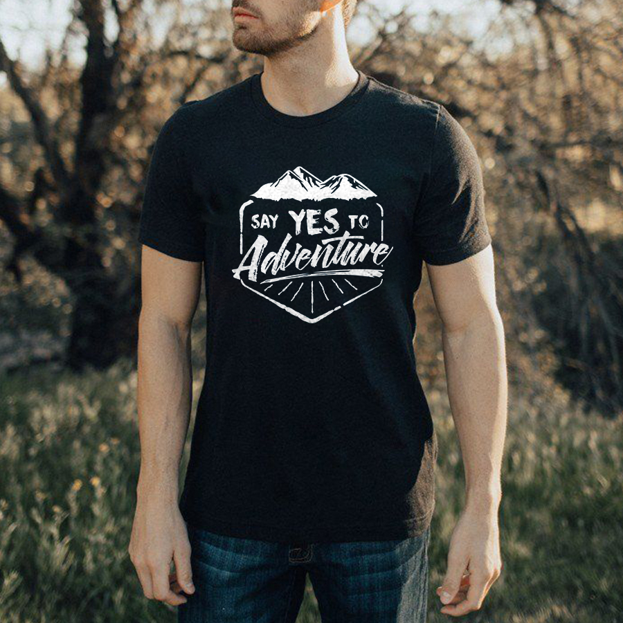 Say Yes To Adventure Printed Men's T-shirt-Forestso