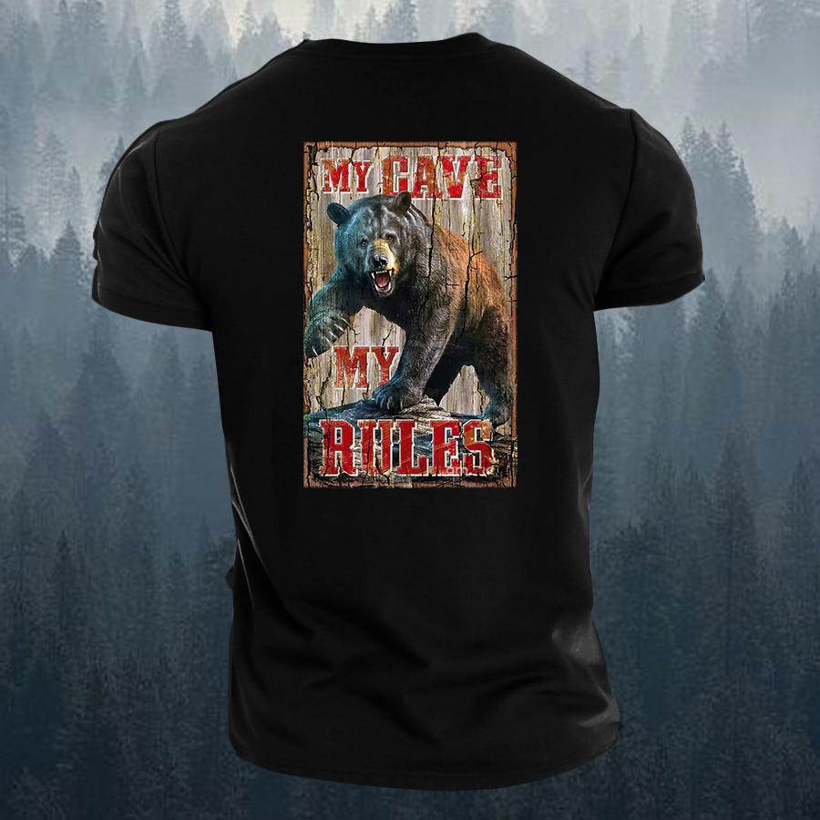 My Cave My Rules Printed Men's T-shirt-Forestso