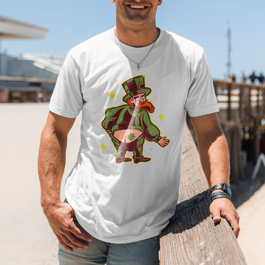 Funny Leprechaun, Happy St. Patrick's Day Printed Men's T-shirt-Forestso
