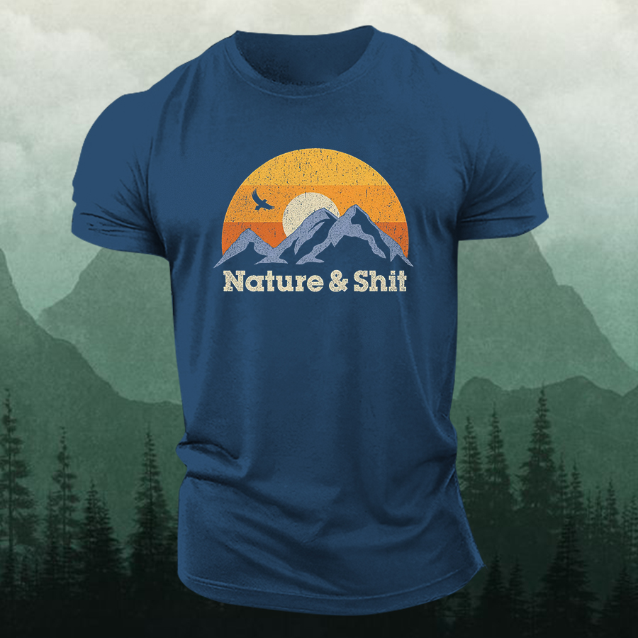 Nature & Shit Printed Men's T-shirt-Forestso